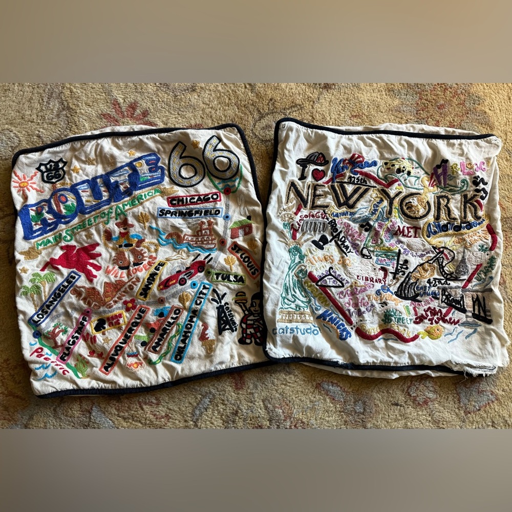 Catstudio Embroidered pillow cases
